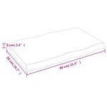 vidaXL Dessus de table bois massif non traité bordure assortie
