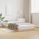 Cadre de Lit au Sol vidaXL Blanc 100x220 cm Bois Massif Pin