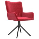 vidaXL Chaises pivotantes à manger lot de 2 Rouge bordeaux Velours