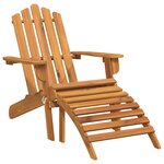 vidaXL Chaises Adirondack de jardin repose-pieds lot de 2 Bois acacia