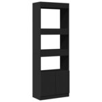 vidaXL Buffet haut 63x33x180 cm noir bois d'ingénierie