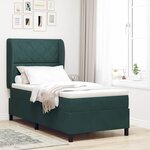vidaXL Lit à ressorts avec matelas Vert foncé 90 x 200 cm Velours
