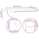 vidaXL Cadre de store rétractable électrique Blanc 3 x 2 m Aluminium