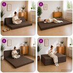 vidaXL Canapé-lit pliable 140 x 67 x 45 cm Taupe