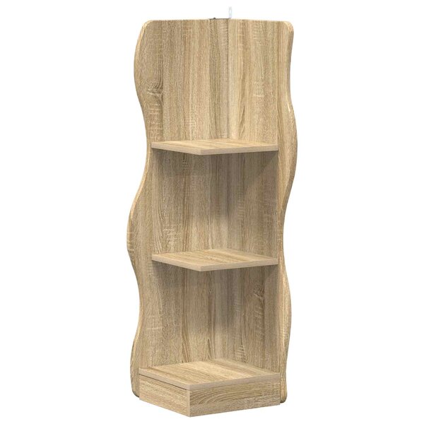 vidaXL Étagère d'angle Chêne Sonoma 34 x 33 x 102 cm Bois d'ingénierie