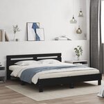 vidaXL Cadre de lit sans matelas noir 200x200 cm