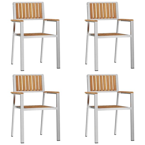vidaXL Chaisedejardin 4 Pièces Marron 56x54 5x87cm TeckMassif