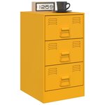 vidaXL Table de chevet jaune moutarde 34 5x39x62 cm acier
