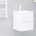vidaXL Armoire d'évier avec lavabo intégré blanc bois d'ingénierie