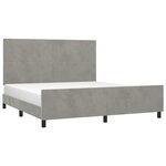 vidaXL Cadre de lit sans matelas gris clair velours