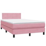 vidaXL Sommier à lattes de lit avec matelas rose 120x220 cm velours
