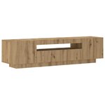vidaXL Meuble TV avec lumières LED chêne artisanal bois d'ingénierie