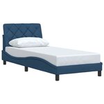 vidaXL Cadre de lit sans matelas bleu 80x200 cm tissu