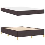 vidaXL Lit à ressorts Marron foncé et Blanc 140 x 190 cm tissu
