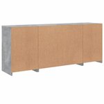 vidaXL Buffet avec lumières LED gris béton 163x37x67 cm