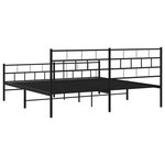 vidaXL Cadre de lit métal sans matelas avec pied de lit noir 180x200cm