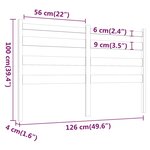 vidaXL Tête de lit Marron miel 126x4x100 cm Bois massif de pin