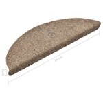 vidaXL Tapis d'escalier autocollants 15 Pièces Crème 56x17x3cm Aiguilleté