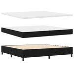 vidaXL Lit à ressorts avec matelas Noir 200 x 200 cm tissu