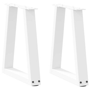 vidaXL Pieds de table basse en forme de V  2 pièces  blanc  28 x (42-43 3) cm  acier