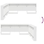 vidaXL Tête de lit de rangement Blanc 180 cm Bois d'ingénierie