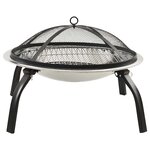 vidaXL Foyer et barbecue avec tisonnier 2 en 1 56x56x49 cm Inox