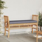 Banc de jardin vidaXL avec coussin en bambou de 110 cm
