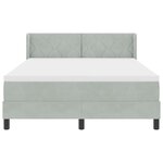 Lit Box Spring vidaXL avec Matelas Gris clair 160x200 cm Velours