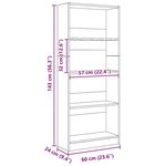 vidaXL Bibliothèque chêne artisanal 60x24x143 cm bois d'ingénierie