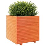 vidaXL Jardinière cire marron 70x70x72 5 cm bois de pin massif