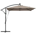 vidaXL Parasol banane à mât déporté Taupe 249 x 249 x 250 cm