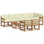 vidaXL Ensemble de canapés d'extérieur 9 pc Naturel et Crème