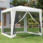 vidaXL Tente de réception 4 parois latérales en maille 2 5x2 5 m Blanc