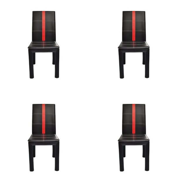 Vidaxl chaises de salle à manger 4 pcs noir similicuir
