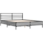 vidaXL Cadre de lit sonoma gris 150x200 cm bois d'ingénierie et métal