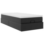 VidaXL Cadre de lit ottoman avec matelas noir 90x190 cm similicuir