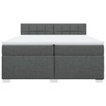 vidaXL Sommier à lattes de lit avec matelas Gris foncé 200x200cm Tissu