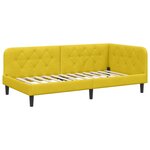 vidaXL Cadre de lit d'angle Jaune 100 x 200 cm Velours