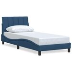 vidaXL Cadre de lit sans matelas Hanko bleu 90x200 cm tissu