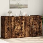 vidaXL Buffets 2 Pièces chêne fumé 79x38x80 cm bois d'ingénierie