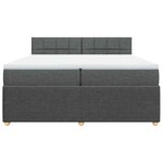 vidaXL Sommier à lattes de lit avec matelas Gris foncé 200x200cm Tissu