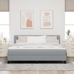 vidaXL Lit Box Spring avec Matelas Gris Clair 180x200 cm Tissu