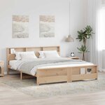 vidaXL Cadre de lit Marron 200 x 200 cm Bois massif en pin