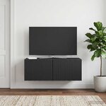 vidaXL Meuble TV mural 78 5 x 41 x 30 cm Noir Bois d'ingénierie