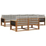 vidaXL Ensemble de canapés d'extérieur 8 pc Naturel et Gris clair