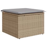 Set de canapé de jardin vidaXL 8 pièces avec coussins Beige Poly Rotin