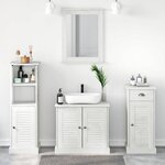 vidaXL Ensemble de mobilier de salle de bain 3 Pièces Blanc antique