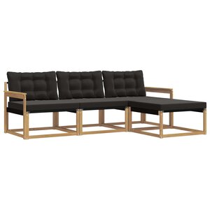 vidaXL Ensemble de canapés d'extérieur 4 pc Blanc et noir