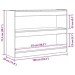 Bibliothèque / Cloison vidaXL Noir Chêne 100x30x72 cm Bois d'ingénierie