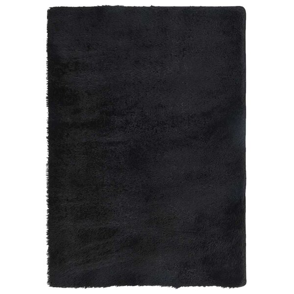 vidaXL Tapis shaggy à poils longs NAVARRA noir 160x230 cm polyester